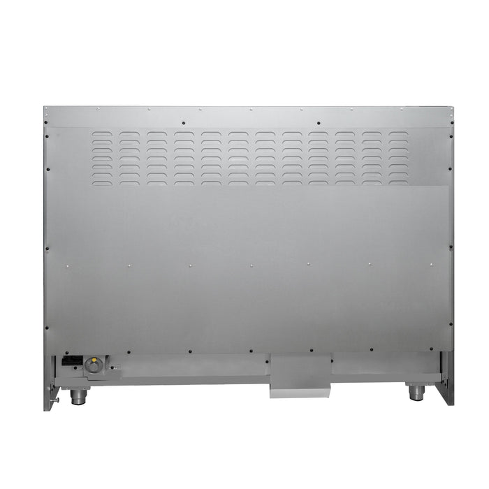 FORNO Galiano 48" 6.58 cu. ft. French Door Dual Fuel Range with 8 Sealed Burners and Griddle in White with Antique Brass Accents, FFSGS6356-48WHT