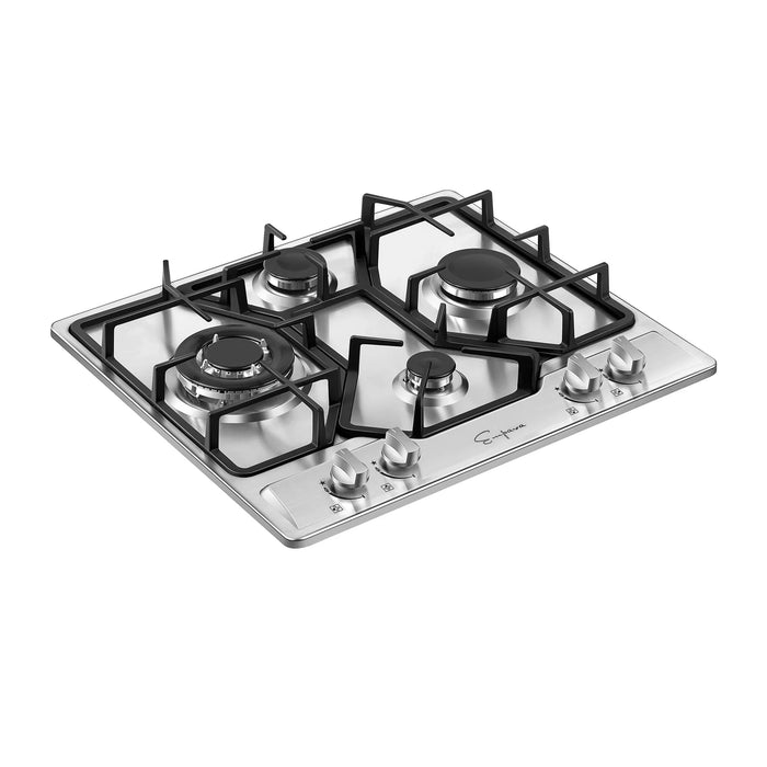Empava 24-Inch Built-in Natural Gas Cooktops with 4 Burners in Stainless Steel (EMPV-24GC4B67A)