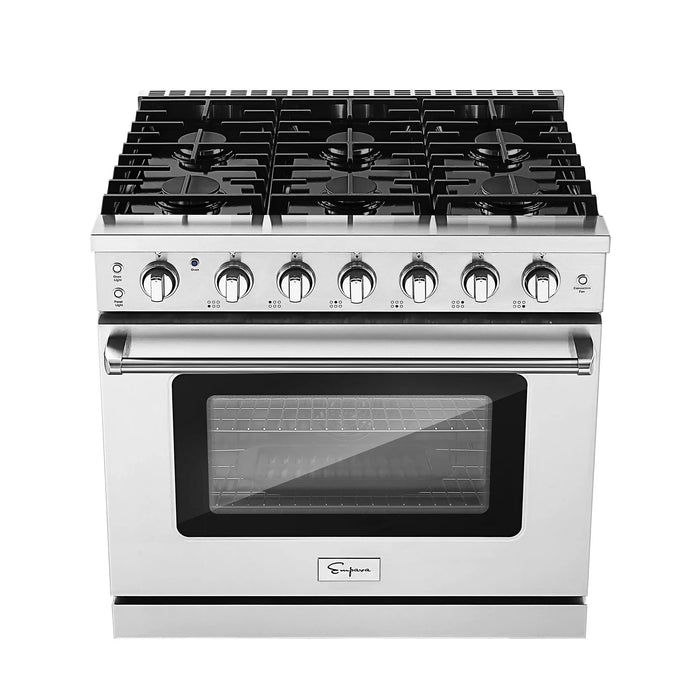 Empava 36-Inch Pro-Style Slide-In Single Oven Gas Range in Stainless Steel (EMPV-36GR11)