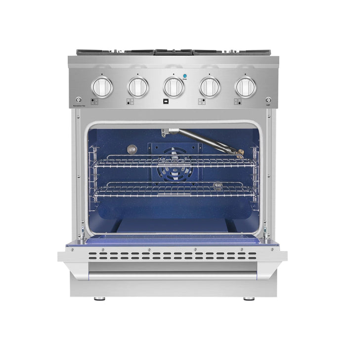 Empava 30-Inch Pro-Style Slide-In Single Oven Gas Range in Stainless Steel (30GR07)