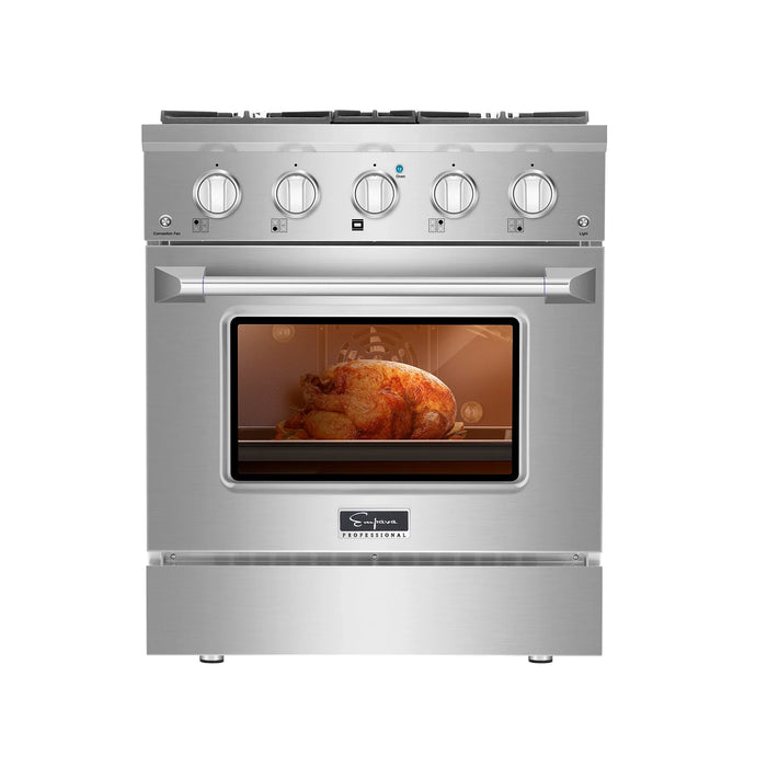 Empava 30-Inch Pro-Style Slide-In Single Oven Gas Range in Stainless Steel (30GR07)