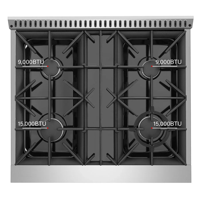 Empava 30-Inch Pro-Style Slide-In Single Oven Gas Range in Stainless Steel (30GR07)