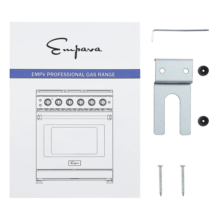 Empava 30-Inch Pro-Style Slide-In Single Oven Gas Range in Stainless Steel (EMPV-30GR10)