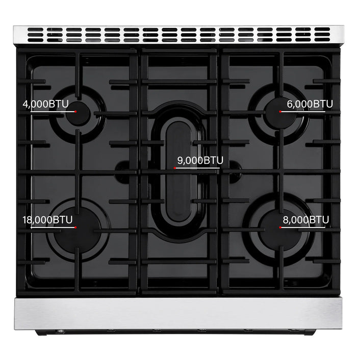 Empava 30-Inch Pro-Style Slide-In Single Oven Gas Range in Stainless Steel (EMPV-30GR10)