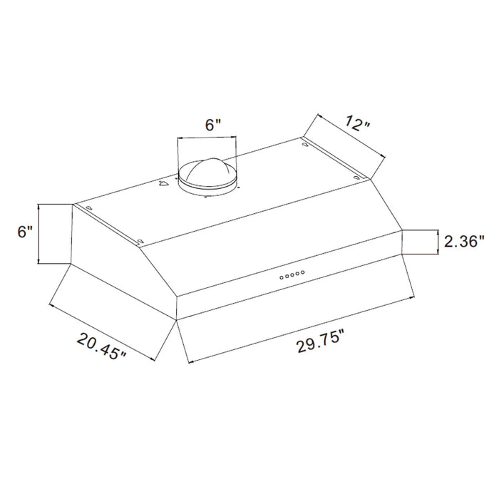 Empava 30-Inch 400 CFM Ultra Slim Ducted Under Cabinet Range Hood (EMPV-30RH08)