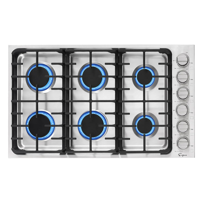 Empava 36-Inch Built-In Natural Gas Cooktop in Stainless Steel (EMPV-36GC34)