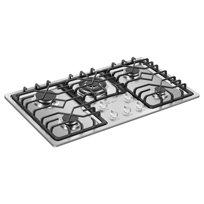Empava 36-Inch Built-In Natural Gas Cooktops in Stainless Steel (EMPV-36GC5B90S)