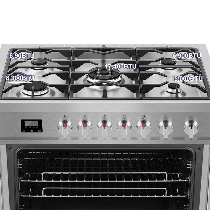 Empava 36-Inch Freestanding Gas Range in Stainless Steel (EMPV-36GR01)