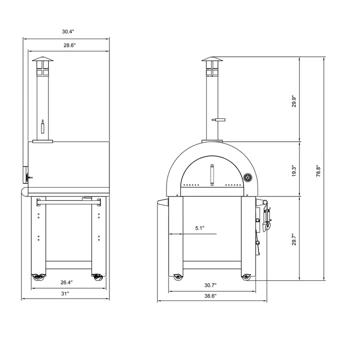 Empava Outdoor Wood Fired Pizza Oven in Stainless Steel (EMPV-PG01)