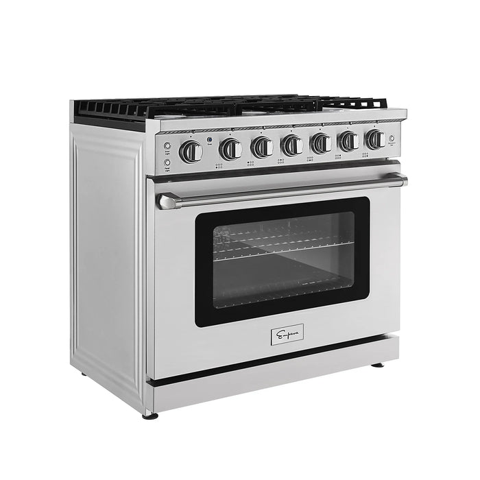 Empava 36-Inch Pro-Style Slide-In Single Oven Gas Range in Stainless Steel (EMPV-36GR11)