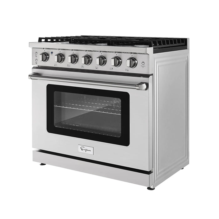 Empava 36-Inch Pro-Style Slide-In Single Oven Gas Range in Stainless Steel (EMPV-36GR11)