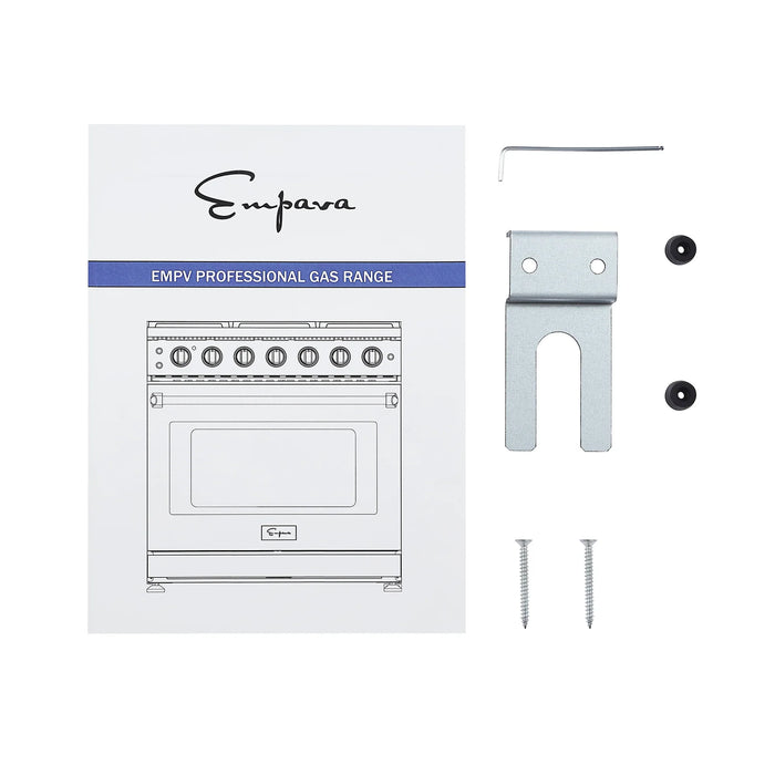 Empava 36-Inch Pro-Style Slide-In Single Oven Gas Range in Stainless Steel (EMPV-36GR11)