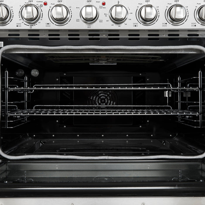 FORNO Paolo 36" 5.44 cu. ft. Freestanding Electric Range with True Convection Oven in Stainless Steel, FFSEL6011-36