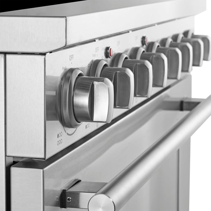 FORNO Paolo 36" 5.44 cu. ft. Freestanding Electric Range with True Convection Oven in Stainless Steel, FFSEL6011-36