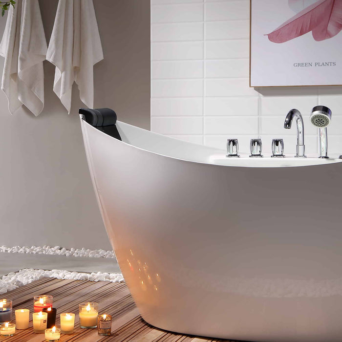 Empava 67-Inch Whirlpool Freestanding Acrylic Bathtub (EMPV-67AIS10)