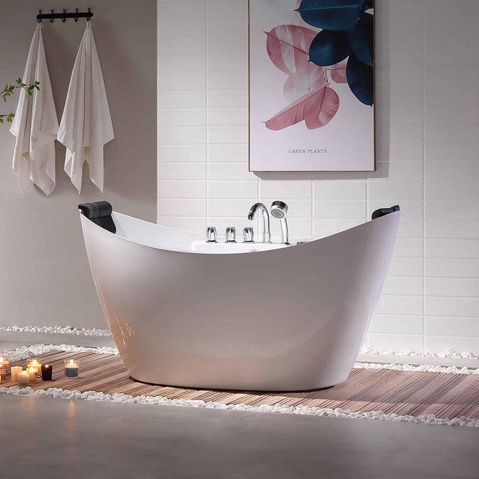 Empava 67-Inch Whirlpool Freestanding Acrylic Bathtub (EMPV-67AIS10)