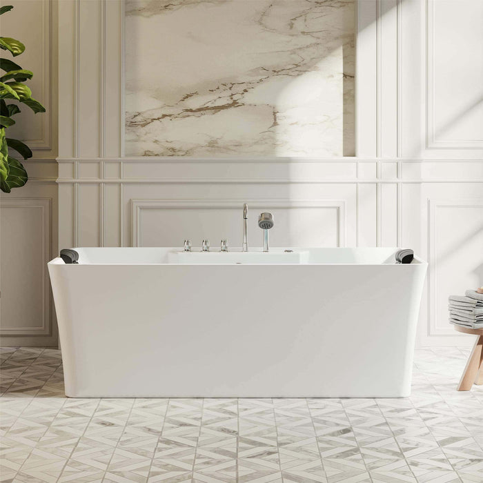 Empava 67-Inch Whirlpool Freestanding Acrylic Bathtub (EMPV-67AIS16)
