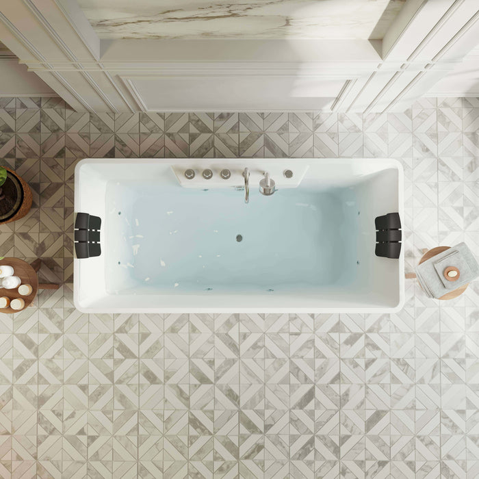 Empava 67-Inch Whirlpool Freestanding Acrylic Bathtub (EMPV-67AIS16)