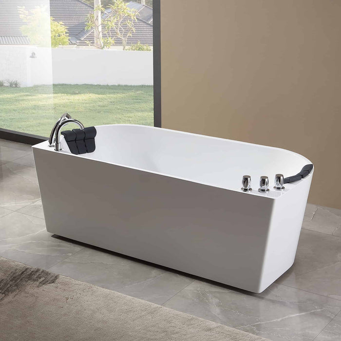 Empava 71-Inch Whirlpool Acrylic Alcove Bathtub (EMPV-71AIS08)