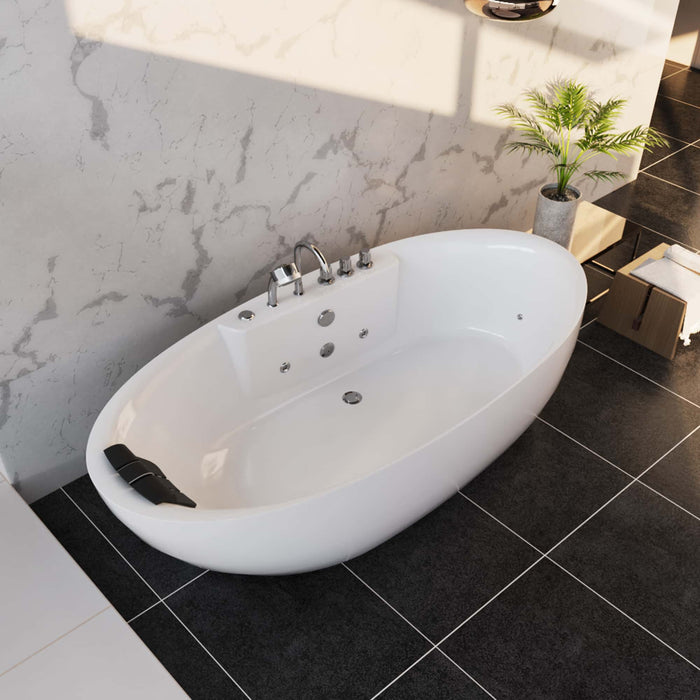 Empava 71-Inch Whirlpool Freestanding Acrylic Bathtub (EMPV-71AIS14)