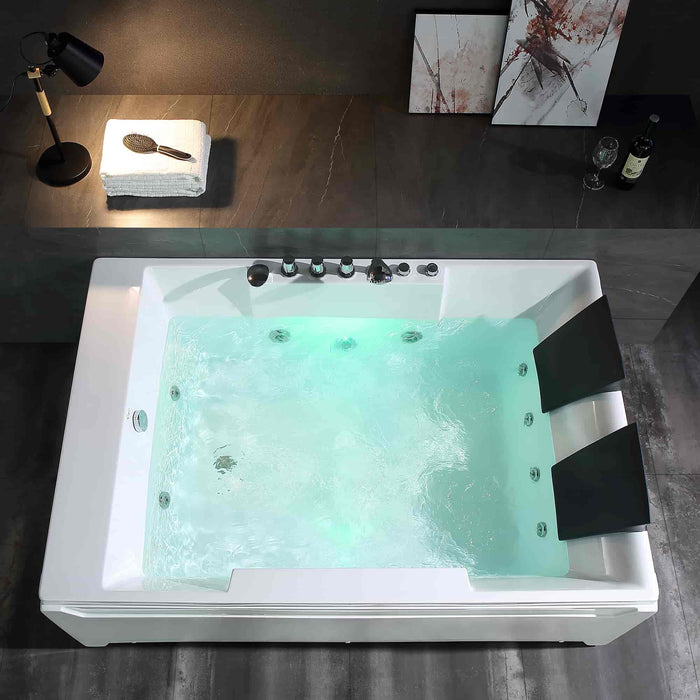 Empava 72-Inch Whirlpool Rectangular Bathtub (EMPV-72JT367LED)