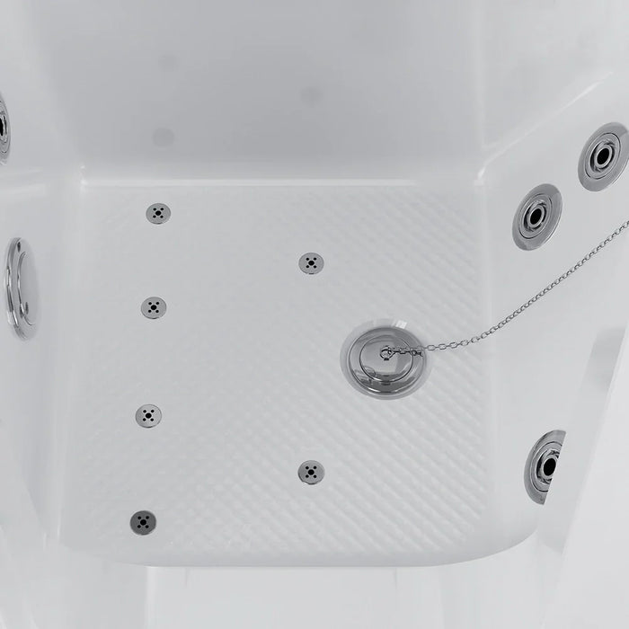 Empava 54-Inch Alcove Inline Heater Whirlpool Walk-in Tub 2.0 Upgraded with Right Drain (EMPV-54WIT08)