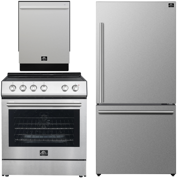 FORNO Espresso Package - 30" Electric Range, 31" Refrigerator and Tall Tub Dishwasher, FBDL-011-01US