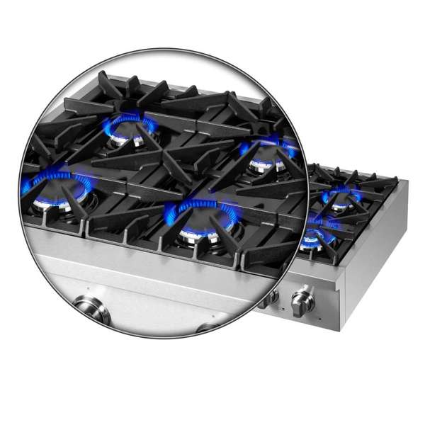 FORNO Cossato 36" Gas Rangetop with 6 Sealed Burners in Stainless Steel, FCTGS5737-36