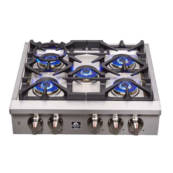 FORNO Spezia 30" Gas Rangetop with 5 Sealed Burners in Stainless Steel, FCTGS5751-30