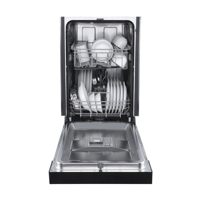 FORNO Polo 18" Built-in Dishwasher in Black, FDWBI8041-18BLK