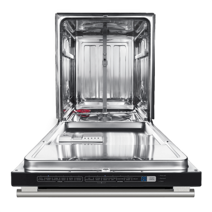 FORNO Espresso Package - 36" Refrigerator and Dishwasher in White with Silver Handles