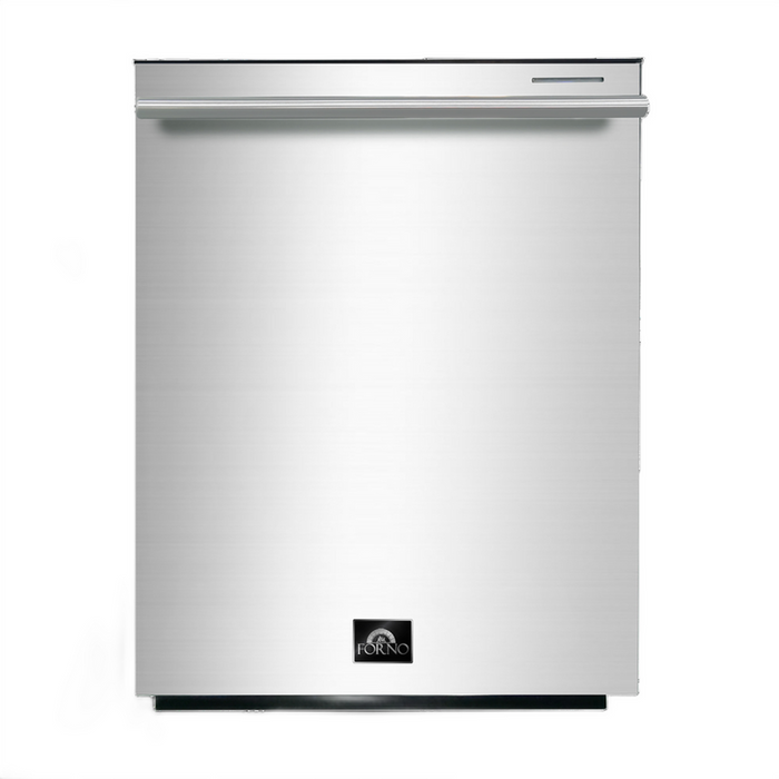FORNO Espresso Package - 30" Electric Range, Range Hood and Dishwasher in Stainless Steel with Silver Handles