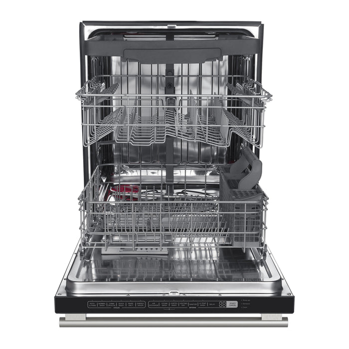 FORNO Espresso Pozzo 24" Built-In Dishwasher in White with Silver Handles, FDWBI8067-24WHT