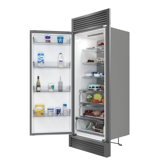 FORNO Maderno 32" 13.6 cu.ft. Left Swing Convertible Refrigerator and Freezer with Modern Trim Kit in Stainless Steel, FFFFD1722-32LSG