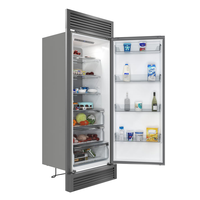 FORNO Maderno 32" 13.6 cu.ft. Right Swing Convertible Refrigerator and Freezer with Modern Trim Kit in Stainless Steel, FFFFD1722-32RSG