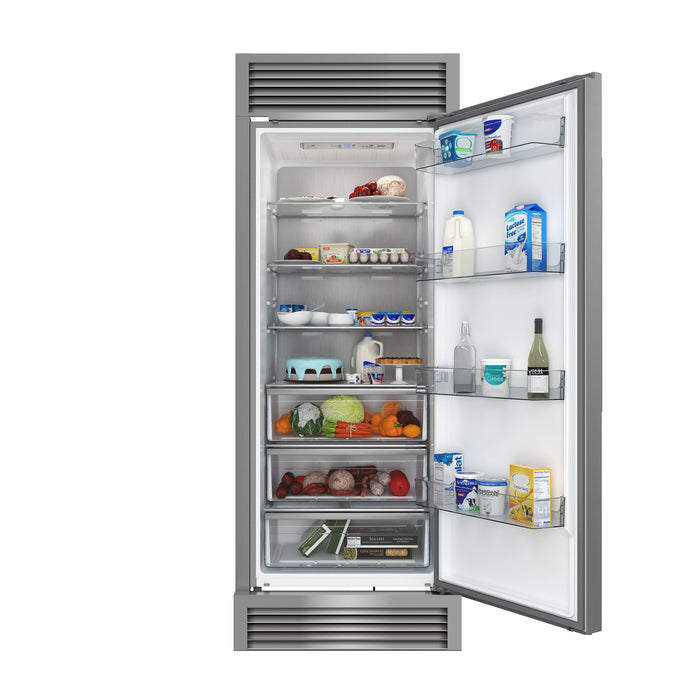 FORNO Maderno 32" 13.6 cu.ft. Right Swing Convertible Refrigerator and Freezer with Modern Trim Kit in Stainless Steel, FFFFD1722-32RSG