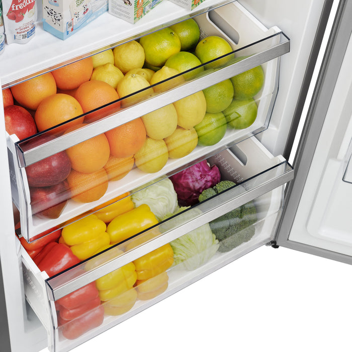 FORNO Maderno 32" 13.6 cu.ft. Right Swing Convertible Refrigerator and Freezer with Modern Trim Kit in Stainless Steel, FFFFD1722-32RSG