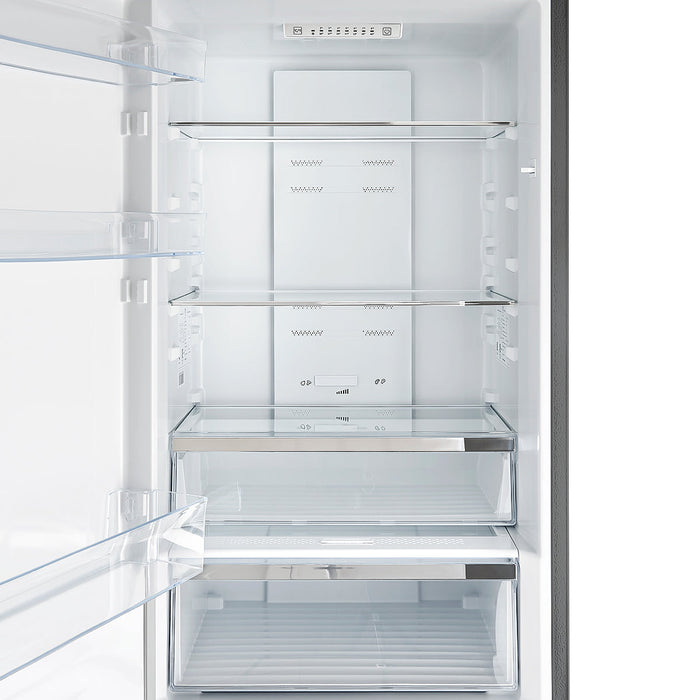 FORNO Guardia 46.8" 21.6 cu. ft. Side-By-Side Refrigerator with Bottom Freezer in Stainless Steel, FFFFD1778-48