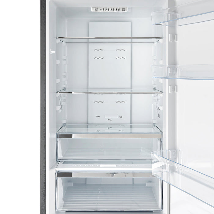 FORNO Guardia 46.8" 21.6 cu. ft. Side-By-Side Refrigerator with Bottom Freezer in Stainless Steel, FFFFD1778-48