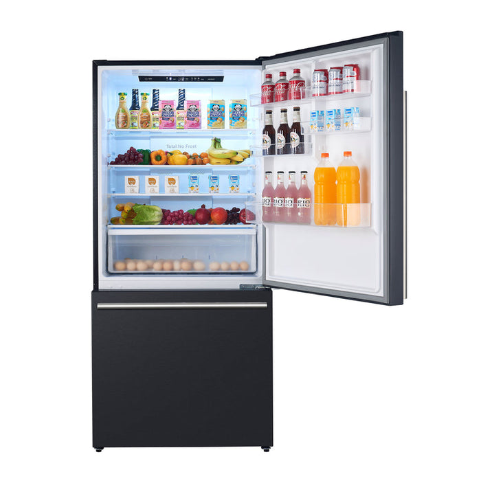 FORNO Espresso Package - 30" Electric Range and Refrigerator in Black with Antique Brass Handles, FBDL-003-02US