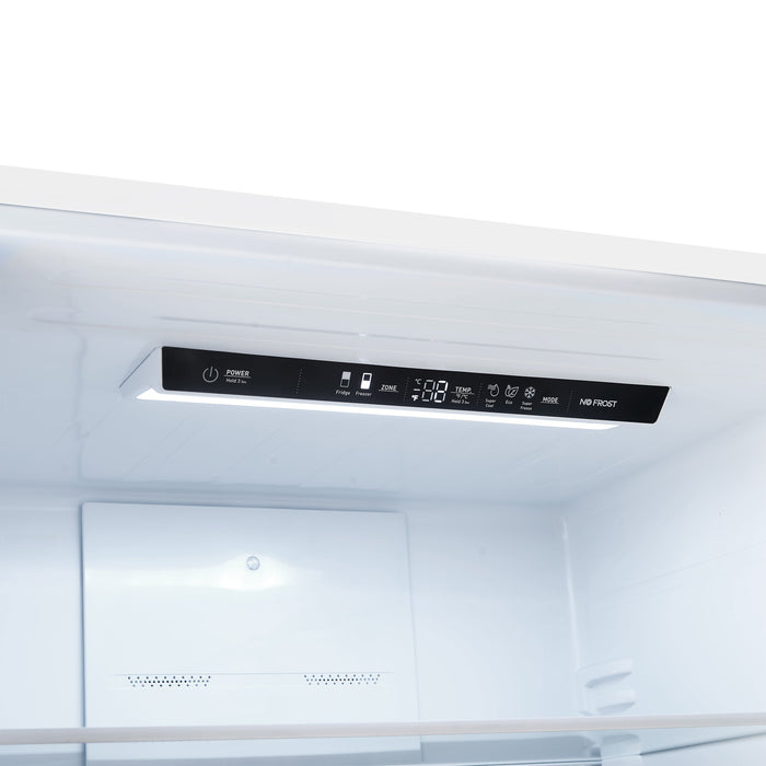 FORNO Espresso Milano 31" 17.2 cu. ft. Right Swing Refrigerator and Bottom Freezer in White with Antique Brass Handles, FFFFD1785-31WHT