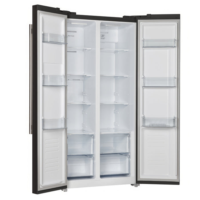 FORNO Espresso Salerno 33" 15.6 cu. ft. Refrigerator in Black with Silver Handles, FFRBI1805-33BLK