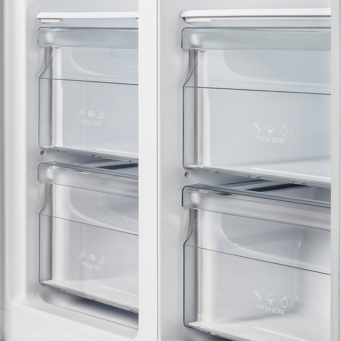 FORNO Espresso Package - 30" Electric Range, Range Hood and Refrigerator in White with Silver Handles