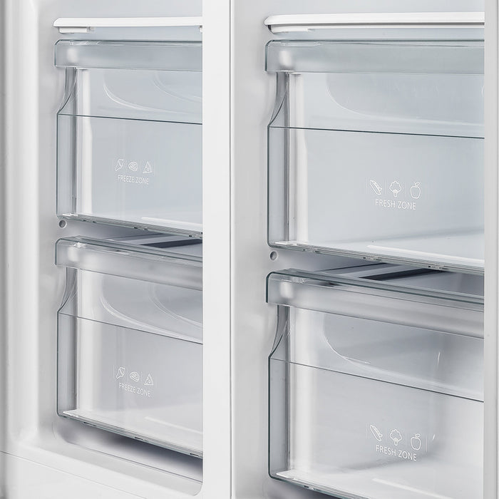 FORNO Salerno 37" 15.6 cu. ft. Side-by-Side Built-In Refrigerator in Stainless Steel and Grill Trim Kit, FFRBI1805-37SG