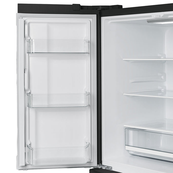 FORNO Espresso Moena 36" 19.2 cu. ft. Refrigerator with Ice Maker in Black with Silver Handles, FFRBI1820-36BLK