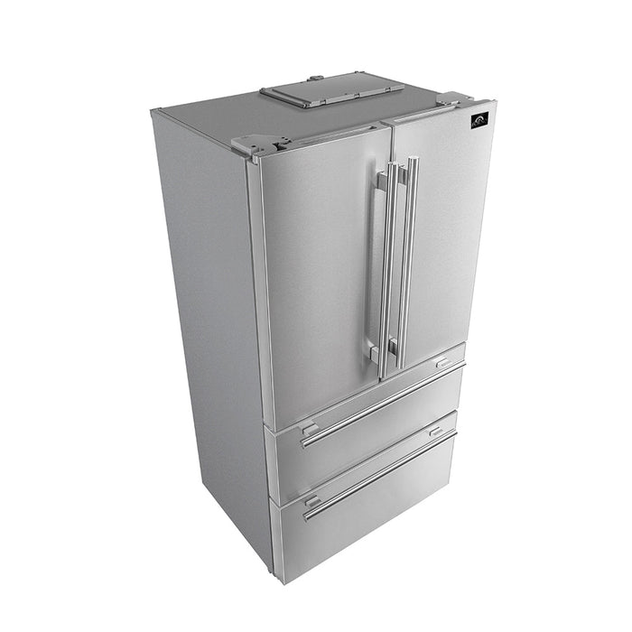FORNO Appliance Package - 48" Gas Range, Range Hood, 36" Refrigerator, Dishwasher, Microwave Drawer, AP-FFSGS6244-48-18