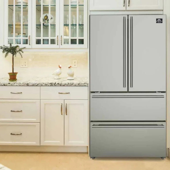 FORNO Appliance Package - 36" Gas Range, Dishwasher, 36" Refrigerator, FBDL-004-01CAUS