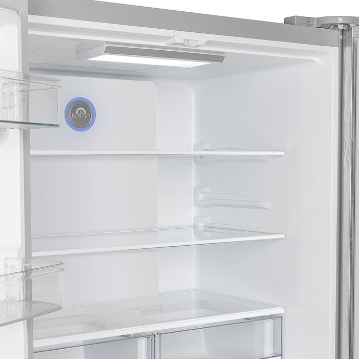 FORNO Moena 36" 19.2 cu. ft. French Door Built-In Refrigerator in Stainless Steel with Ice Maker, FFRBI1820-36SB
