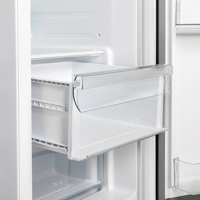 FORNO Espresso Salerno 36" 20 cu. ft. Side-By-Side Refrigerator with Water and Ice Dispenser in White with Silver Handles