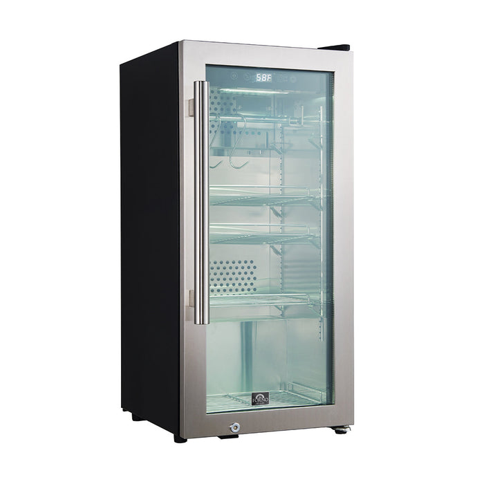FORNO Asciutto 16" 2.65 cu.ft. Dry Aging Cabinet with LED Lighting and Adjustable Shelves in Stainless Steel, FFSDA6857-16